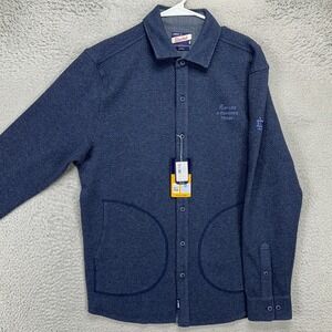 Notre Dame Fighting Irish Textured Shacket Mens Medium Blue Jacket Johnnie-O NEW